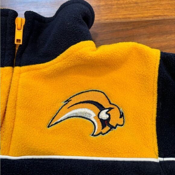 Buffalo Sabres fleece navy/yellow slug Quarterzip sweatshirt - Picture 4 of 5